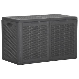 Tuinbox 180 L PP rattan zwart 1