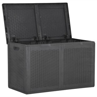 Tuinbox 180 L PP rattan zwart 2