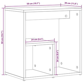 Bijzettafels 2 st 50x30x50 cm bewerkt hout wit 11