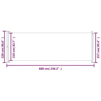 Tuinscherm uittrekbaar 220x600 cm bruin 9