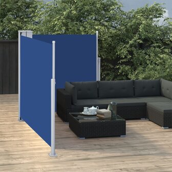 Windscherm uittrekbaar 117x600 cm blauw 3