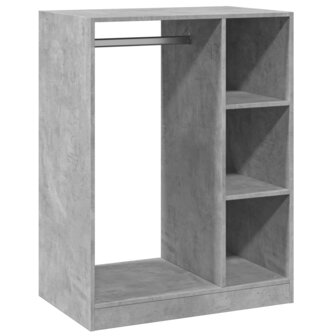 Kledingkast 77x48x102 cm bewerkt hout betongrijs 2