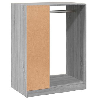 Kledingkast 77x48x102 cm bewerkt hout grijs sonoma eikenkleurig 7