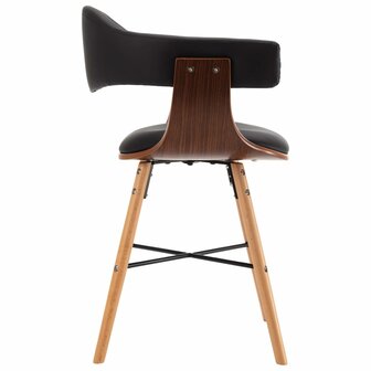 Eetkamerstoelen 6 st kunstleer en gebogen hout zwart 4