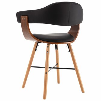 Eetkamerstoelen 6 st kunstleer en gebogen hout zwart 5