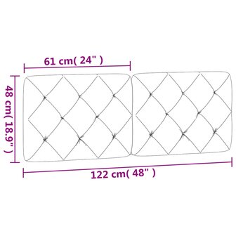 Hoofdbordkussen 120 cm fluweel lichtgrijs 10