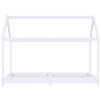 Kinderbedframe massief grenenhout wit 70x140 cm 4