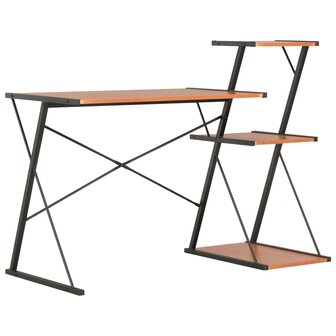 Bureau met schap 116x50x93 cm zwart en bruin 1