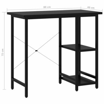 Computerbureau 80x40x72 cm MDF en metaal zwart 7