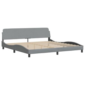 Bed met matras stof lichtgrijs 200x200 cm 4