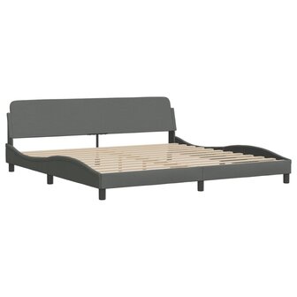 Bed met matras stof donkergrijs 200x200 cm 4