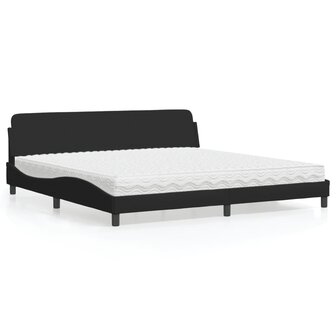 Bed met matras stof zwart 200x200 cm 1