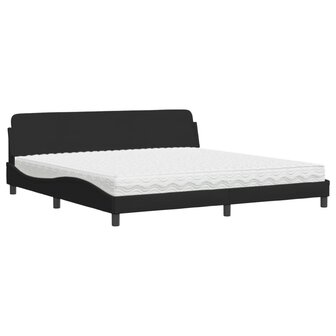 Bed met matras stof zwart 200x200 cm 2