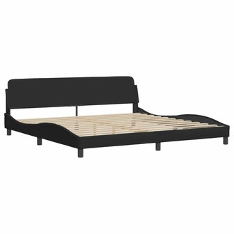 Bed met matras stof zwart 200x200 cm 4