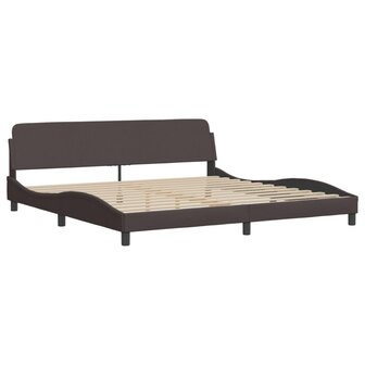 Bed met matras stof donkerbruin 200x200 cm 4