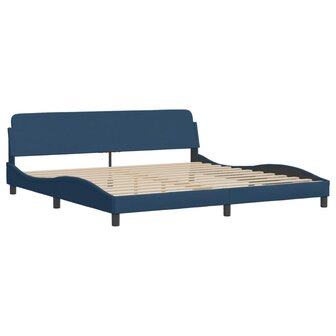 Bed met matras stof blauw 200x200 cm 4