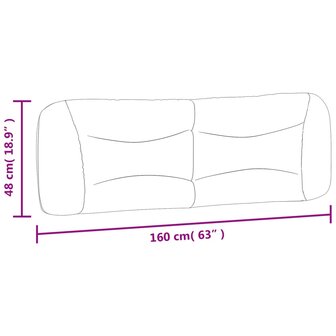 Hoofdbordkussen 160 cm stof donkergrijs 10