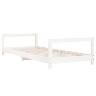 Kinderbedframe 90x200 cm massief grenenhout wit 6