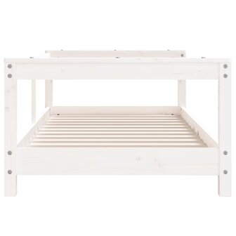 Kinderbedframe 70x140 cm massief grenenhout wit 4