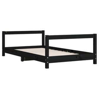 Kinderbedframe 80x160 cm massief grenenhout zwart 6