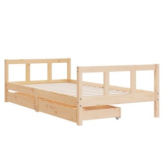 Kinderbedframe met lades 90x190 cm massief grenenhout 3