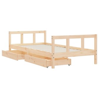 Kinderbedframe met lades 90x190 cm massief grenenhout 4