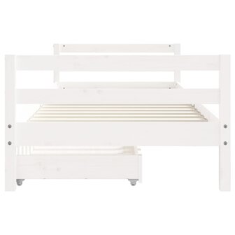 Kinderbedframe met lades 80x200 cm massief grenenhout wit 5