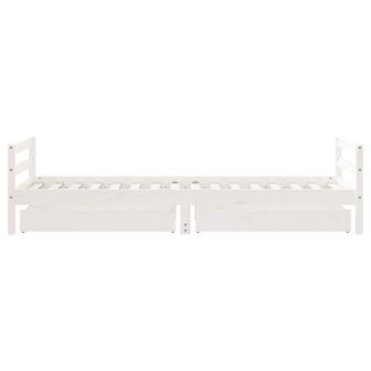 Kinderbedframe met lades 80x200 cm massief grenenhout wit 6