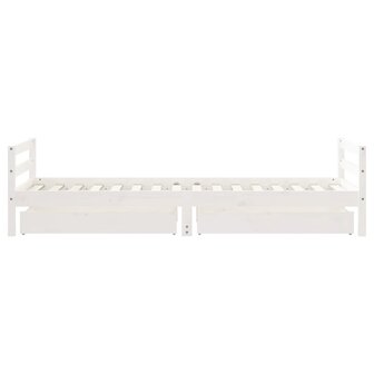 Kinderbedframe met lades 90x200 cm massief grenenhout wit 6