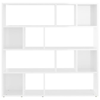 Boekenkast/kamerscherm 105x24x102 cm hoogglans wit 5