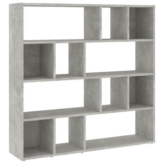 Boekenkast/kamerscherm 105x24x102 cm betongrijs 2