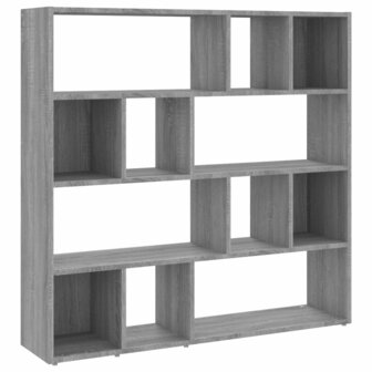 Boekenkast/kamerscherm 105x24x102 cm grijs sonoma eikenkleurig 2