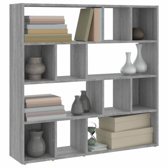 Boekenkast/kamerscherm 105x24x102 cm grijs sonoma eikenkleurig 4