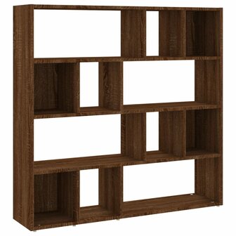 Boekenkast/kamerscherm 105x24x102 cm bruin eikenkleur 2