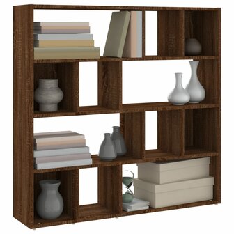 Boekenkast/kamerscherm 105x24x102 cm bruin eikenkleur 4