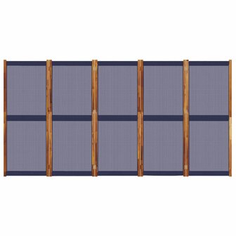 Kamerscherm met 5 panelen 350x180 cm donkerblauw 4