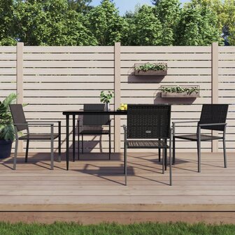 Tuinstoelen 4 st 54x62,5x89 cm poly rattan zwart 1