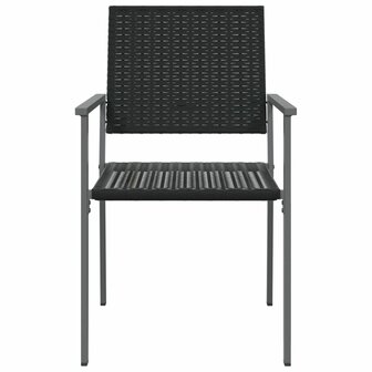 Tuinstoelen 4 st 54x62,5x89 cm poly rattan zwart 4