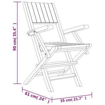 Tuinstoelen inklapbaar 2 st 55x61x90 cm massief teakhout 8