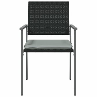 Tuinstoelen 2 st met kussens 54x62,5x89 cm poly rattan zwart 4