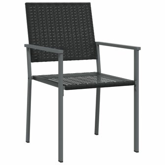 Tuinstoelen 2 st 54x62,5x89 cm poly rattan zwart 3