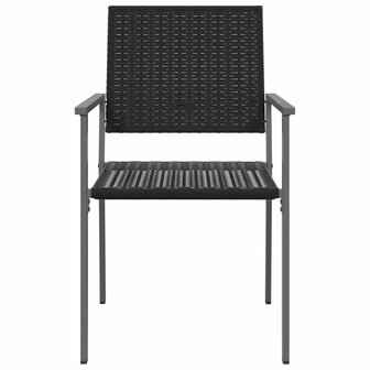 Tuinstoelen 2 st 54x62,5x89 cm poly rattan zwart 4