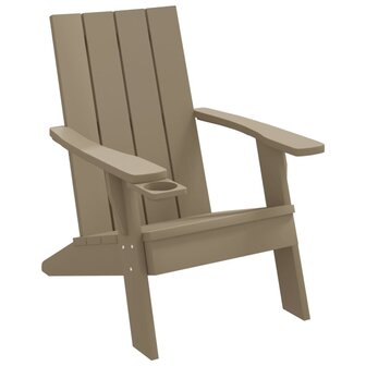 Tuinstoel Adirondack 75x88,5x89,5 cm polypropeen lichtbruin 2