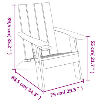 Tuinstoel Adirondack 75x88,5x89,5 cm polypropeen lichtbruin 8