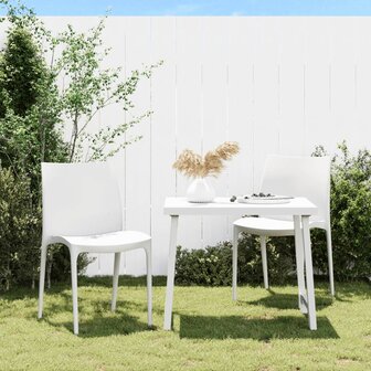 Tuinstoelen 2 st 50x46x80 cm polypropeen wit 1