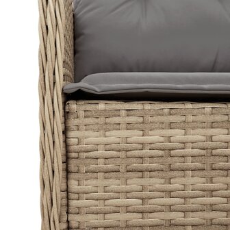 Tuinstoelen 2 st met kussens poly rattan gemengd beige 8