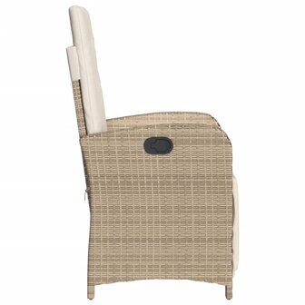 Tuinstoel verstelbaar met voetensteun poly rattan beige 5