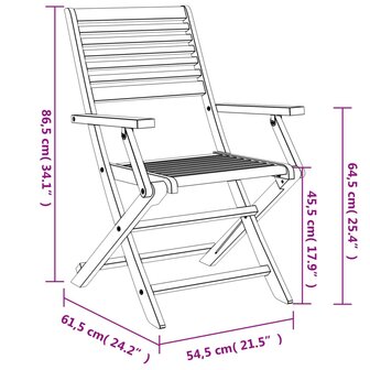 Tuinstoelen 2 st inklapbaar 54,5x61,5x86,5 cm acaciahout 10