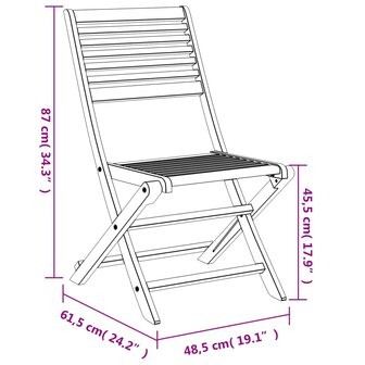 Tuinstoelen 2 st inklapbaar 48,5x61,5x87 cm massief acaciahout 10