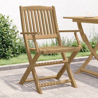 Tuinstoelen 2 st inklapbaar 58x54,5x90 cm massief acaciahout 1